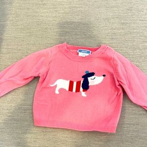 Jacadi Paris hot pink sweater with cute dog motif